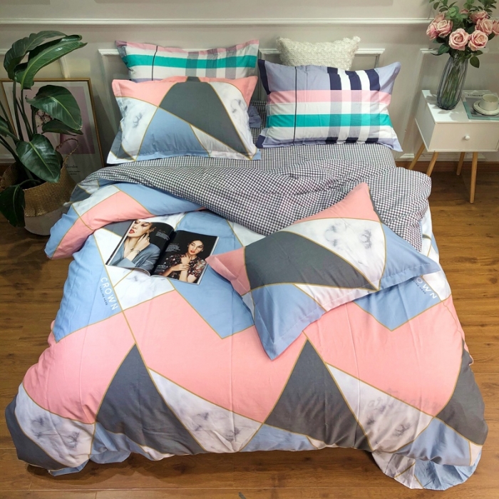 91家纺网 家纺一手货源 找家纺 润缦 2020新款13070全棉四件套 简单爱