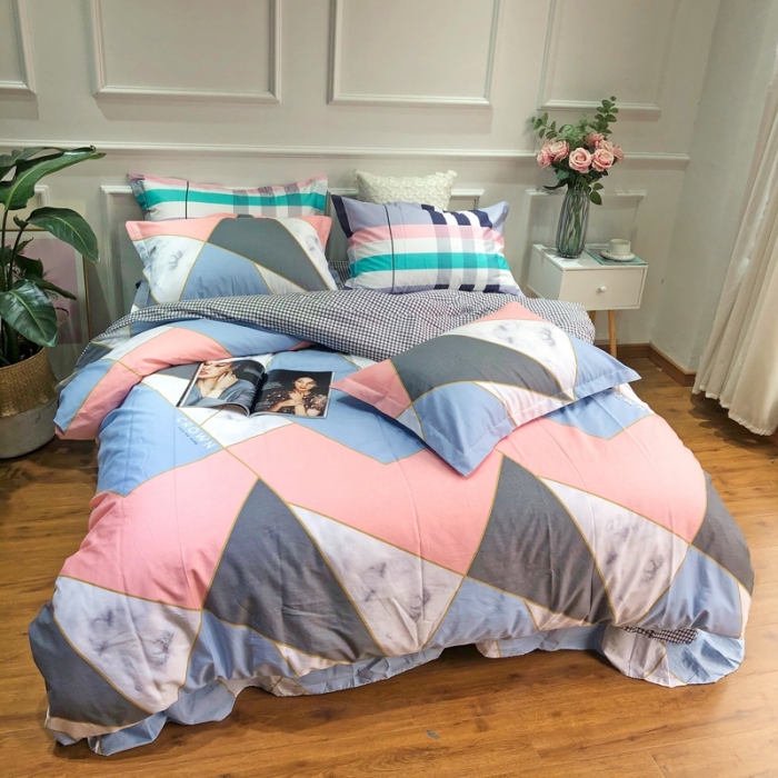 91家纺网 家纺一手货源 找家纺 润缦 2020新款13070全棉四件套 简单爱