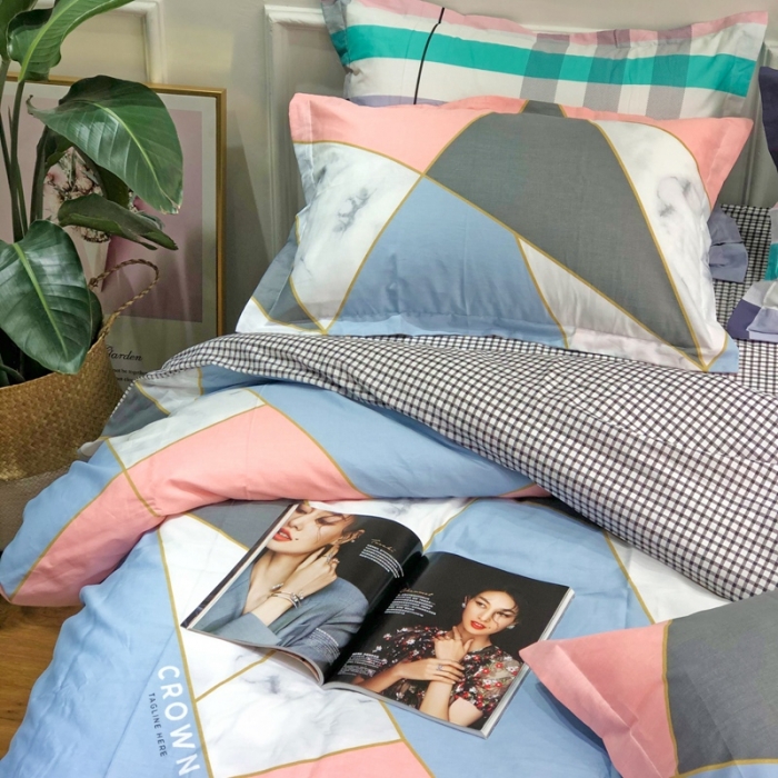 91家纺网 家纺一手货源 找家纺 润缦 2020新款13070全棉四件套 简单爱