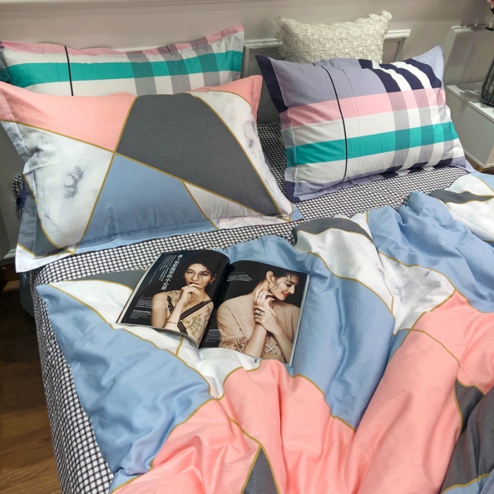 91家纺网 家纺一手货源 找家纺 润缦 2020新款13070全棉四件套 简单爱