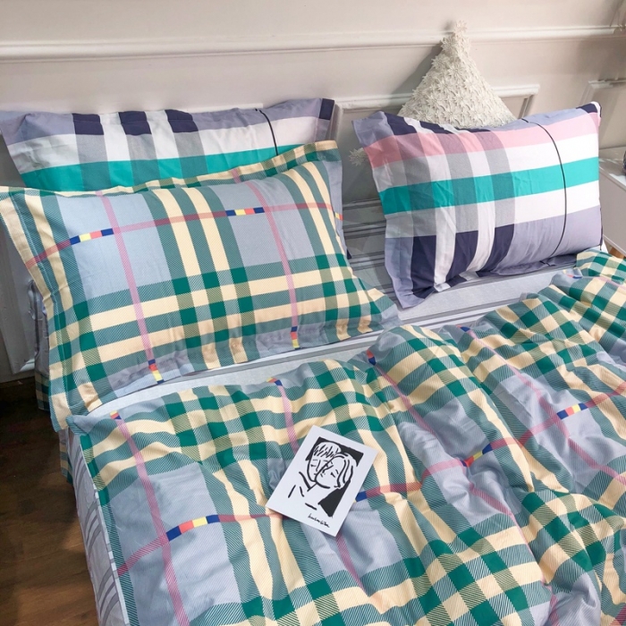 91家纺网 家纺一手货源 找家纺 润缦 2020新款13070全棉四件套 金色梦格