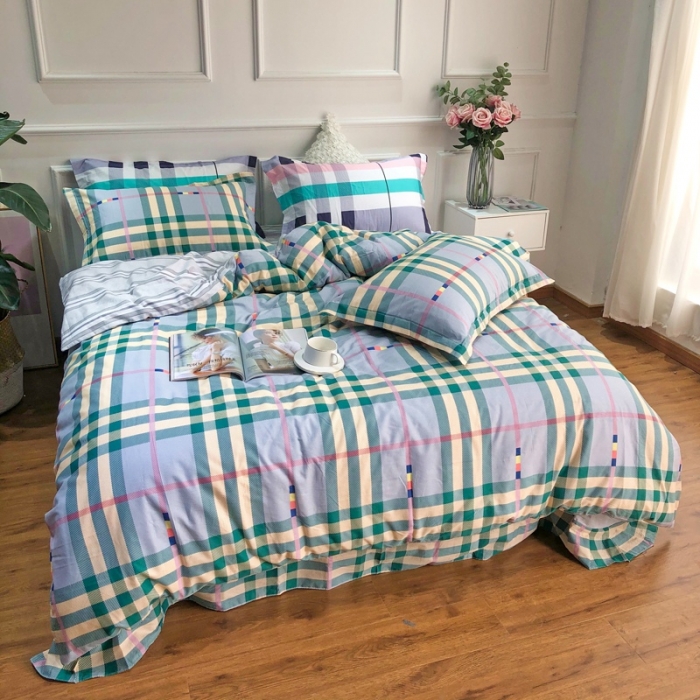 91家纺网 家纺一手货源 找家纺 润缦 2020新款13070全棉四件套 金色梦格