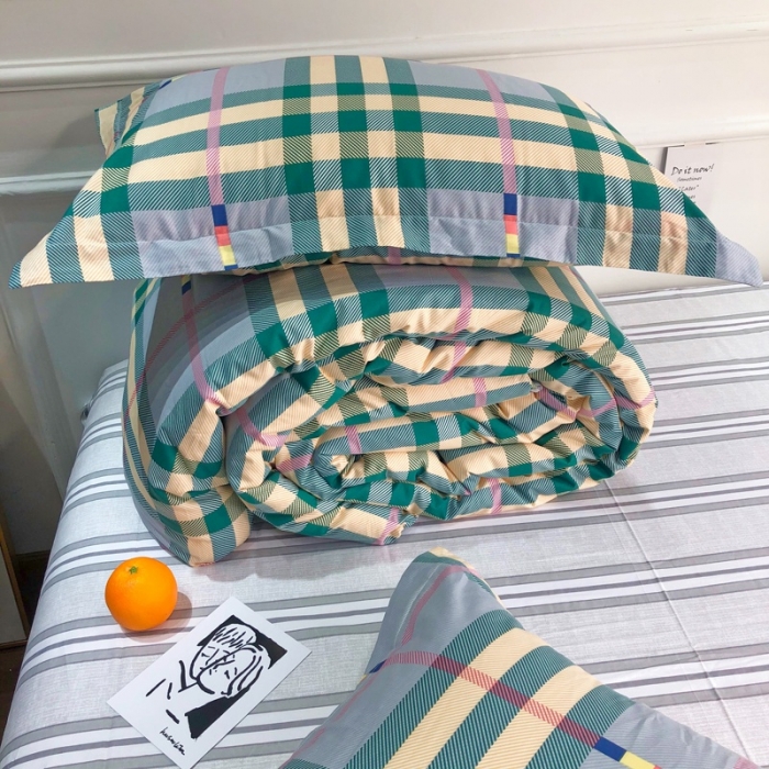 91家纺网 家纺一手货源 找家纺 润缦 2020新款13070全棉四件套 金色梦格