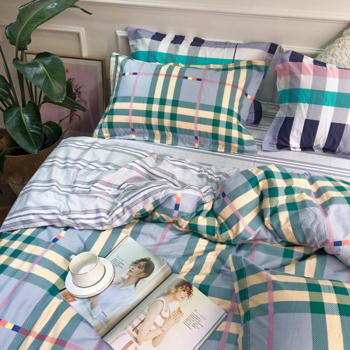 91家纺网 家纺一手货源 找家纺 润缦 2020新款13070全棉四件套 金色梦格