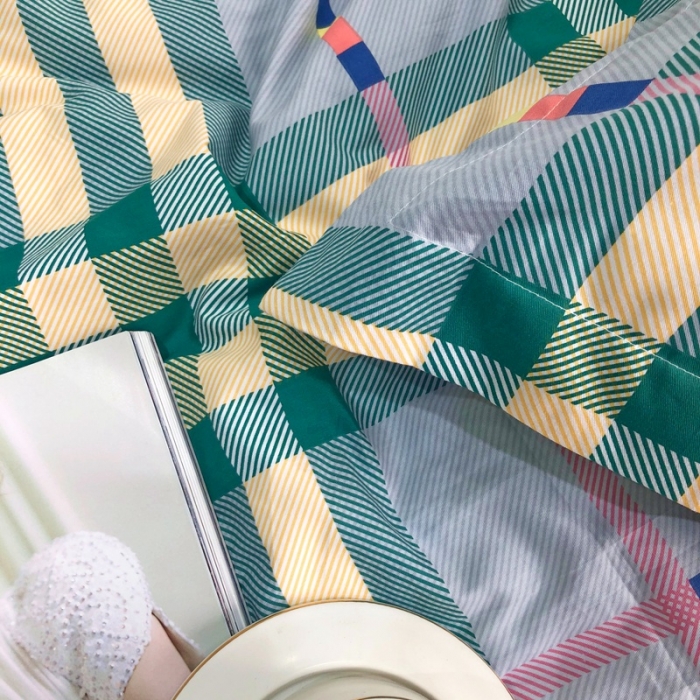 91家纺网 家纺一手货源 找家纺 润缦 2020新款13070全棉四件套 金色梦格