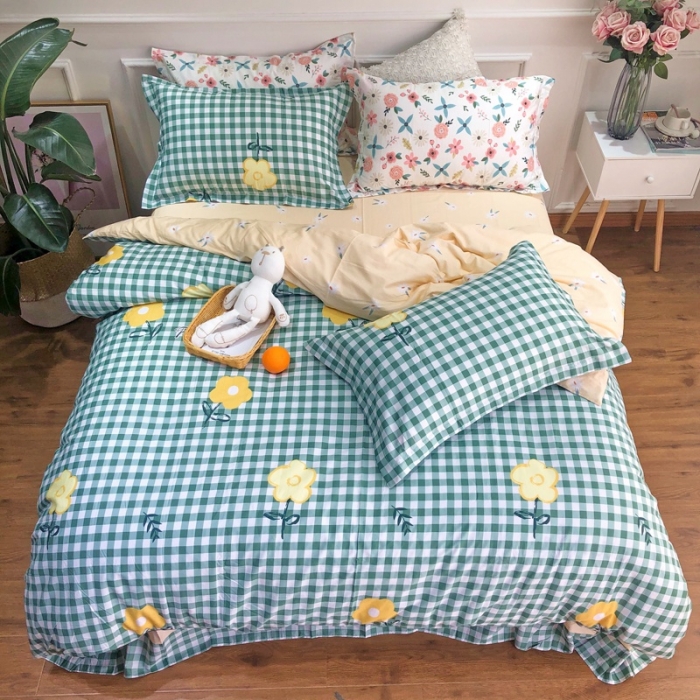 91家纺网 家纺一手货源 找家纺 润缦 2020新款13070全棉四件套 快乐小花