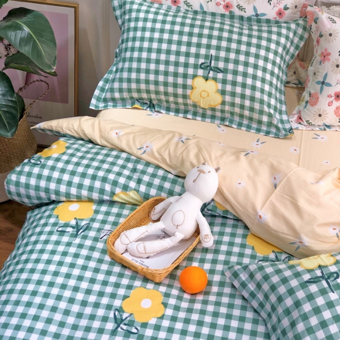 91家纺网 家纺一手货源 找家纺 润缦 2020新款13070全棉四件套 快乐小花