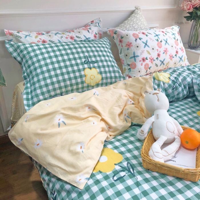 91家纺网 家纺一手货源 找家纺 润缦 2020新款13070全棉四件套 快乐小花