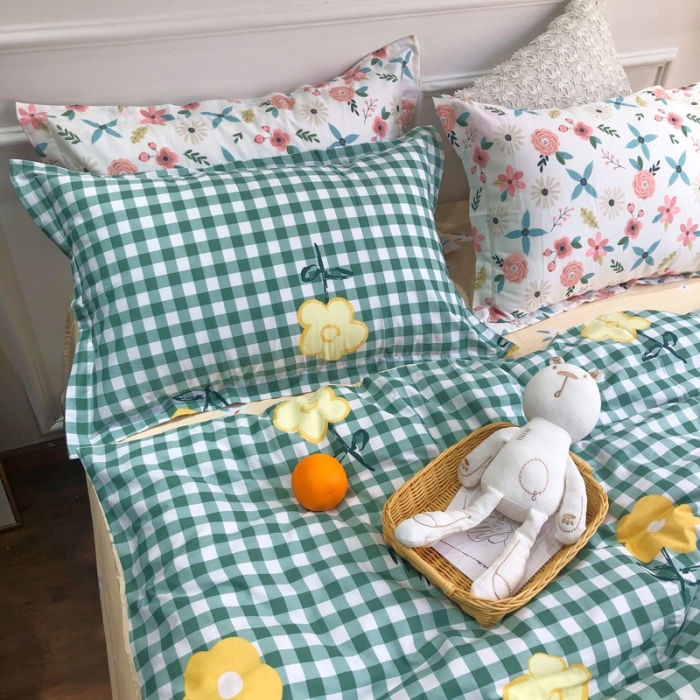 91家纺网 家纺一手货源 找家纺 润缦 2020新款13070全棉四件套 快乐小花