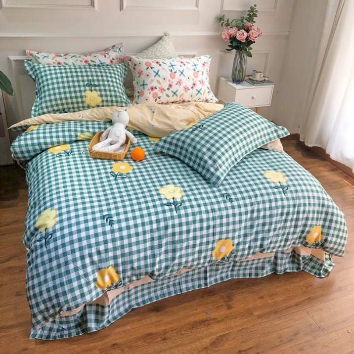 91家纺网 家纺一手货源 找家纺 润缦 2020新款13070全棉四件套 快乐小花