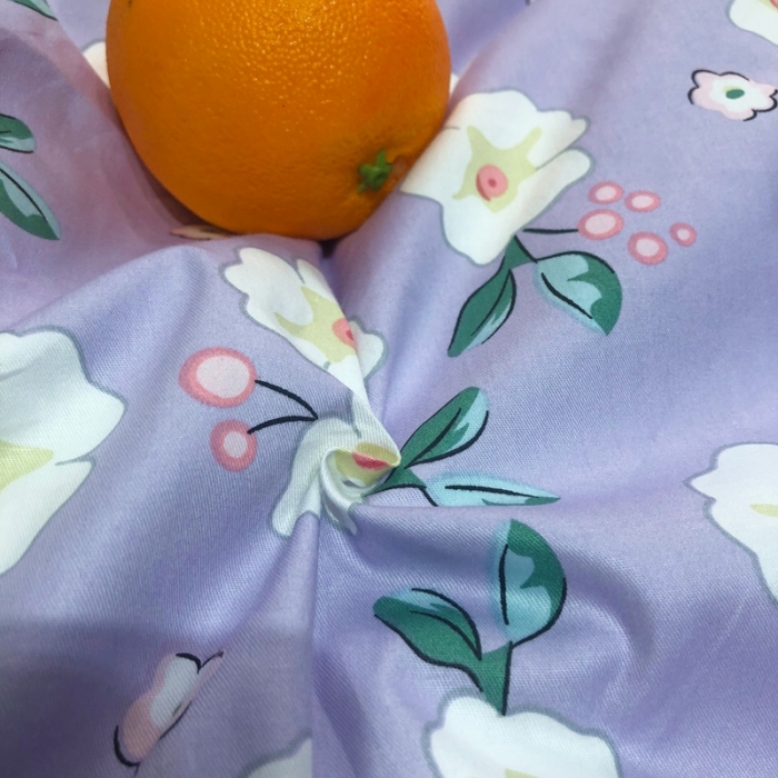 91家纺网 家纺一手货源 找家纺 润缦 2020新款13070全棉四件套 浪漫花儿 紫