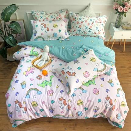 91家纺网 家纺一手货源 找家纺 润缦 2020新款13070全棉四件套 萌龙记,萌龙记