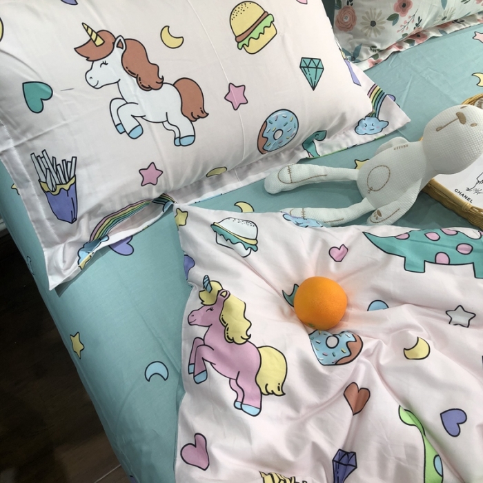 91家纺网 家纺一手货源 找家纺 润缦 2020新款13070全棉四件套 萌龙记