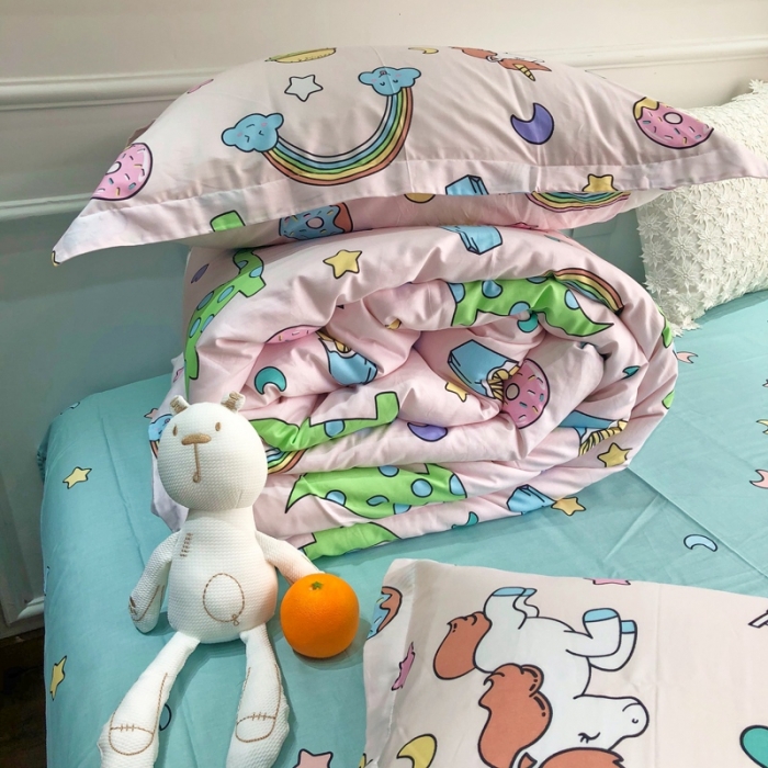 91家纺网 家纺一手货源 找家纺 润缦 2020新款13070全棉四件套 萌龙记