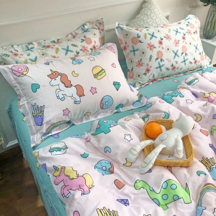 91家纺网 家纺一手货源 找家纺 润缦 2020新款13070全棉四件套 萌龙记