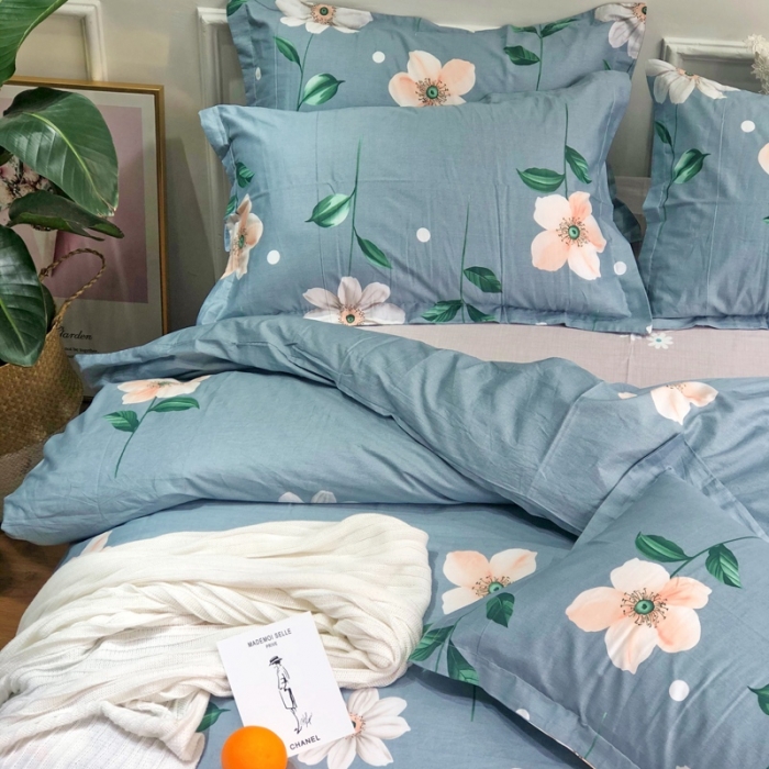 91家纺网 家纺一手货源 找家纺 润缦 2020新款13070全棉四件套 迷梦花香