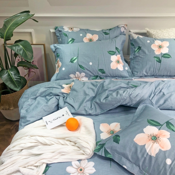 91家纺网 家纺一手货源 找家纺 润缦 2020新款13070全棉四件套 迷梦花香