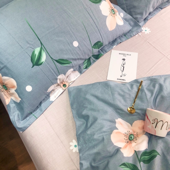 91家纺网 家纺一手货源 找家纺 润缦 2020新款13070全棉四件套 迷梦花香