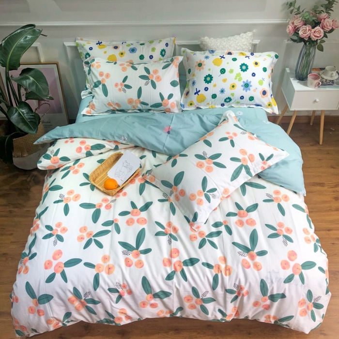 91家纺网 家纺一手货源 找家纺 润缦 2020新款13070全棉四件套 盛夏果实