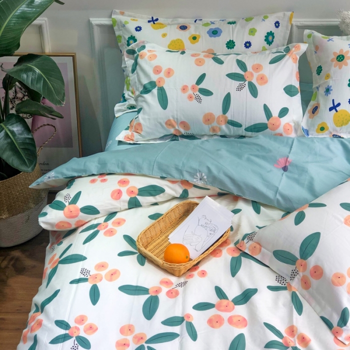 91家纺网 家纺一手货源 找家纺 润缦 2020新款13070全棉四件套 盛夏果实