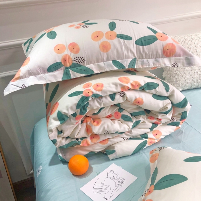 91家纺网 家纺一手货源 找家纺 润缦 2020新款13070全棉四件套 盛夏果实