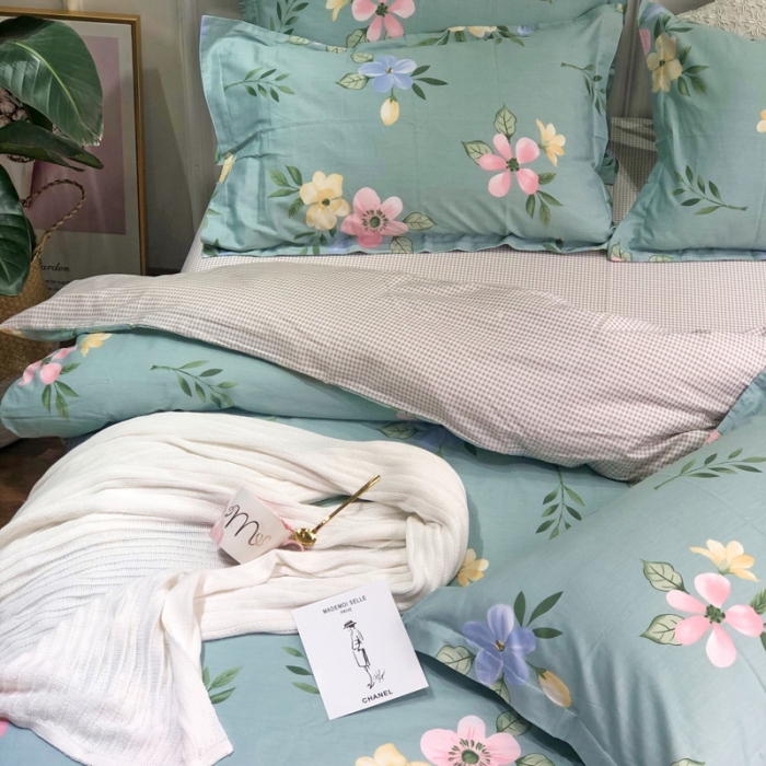 91家纺网 家纺一手货源 找家纺 润缦 2020新款13070全棉四件套 夕颜-兰