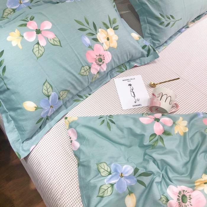 91家纺网 家纺一手货源 找家纺 润缦 2020新款13070全棉四件套 夕颜-兰