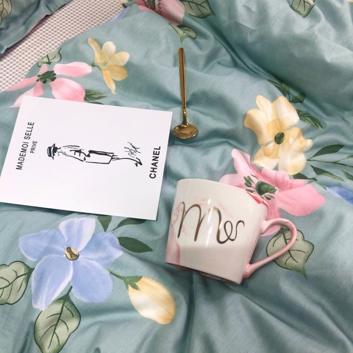 91家纺网 家纺一手货源 找家纺 润缦 2020新款13070全棉四件套 夕颜-兰