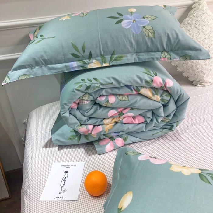 91家纺网 家纺一手货源 找家纺 润缦 2020新款13070全棉四件套 夕颜-兰