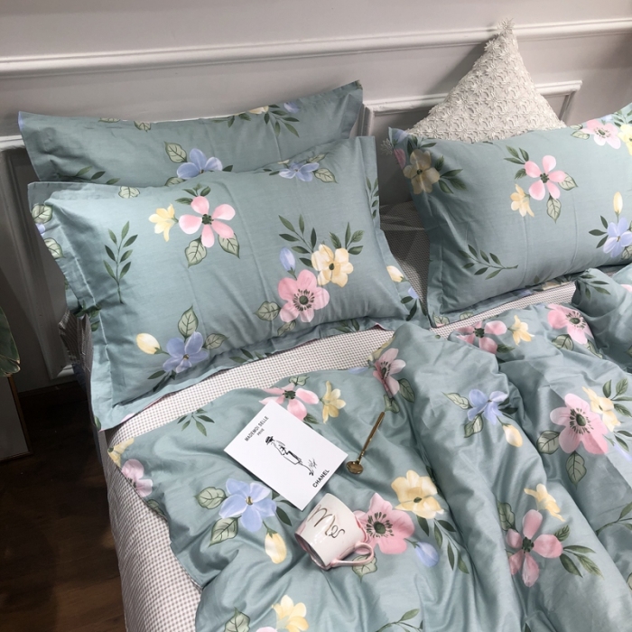 91家纺网 家纺一手货源 找家纺 润缦 2020新款13070全棉四件套 夕颜-兰