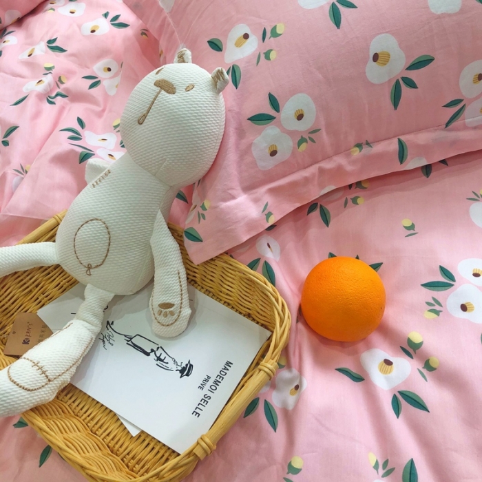 91家纺网 家纺一手货源 找家纺 润缦 2020新款13070全棉四件套 依云-粉