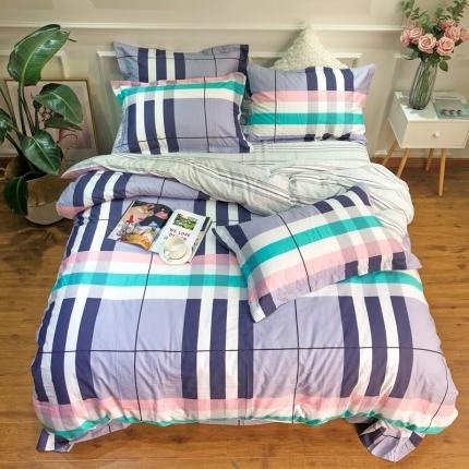 91家纺网 家纺一手货源 找家纺 润缦 2020新款13070全棉四件套 英伦格调,英伦格调