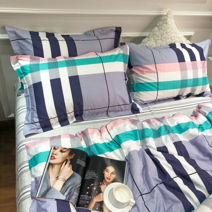 91家纺网 家纺一手货源 找家纺 润缦 2020新款13070全棉四件套 英伦格调