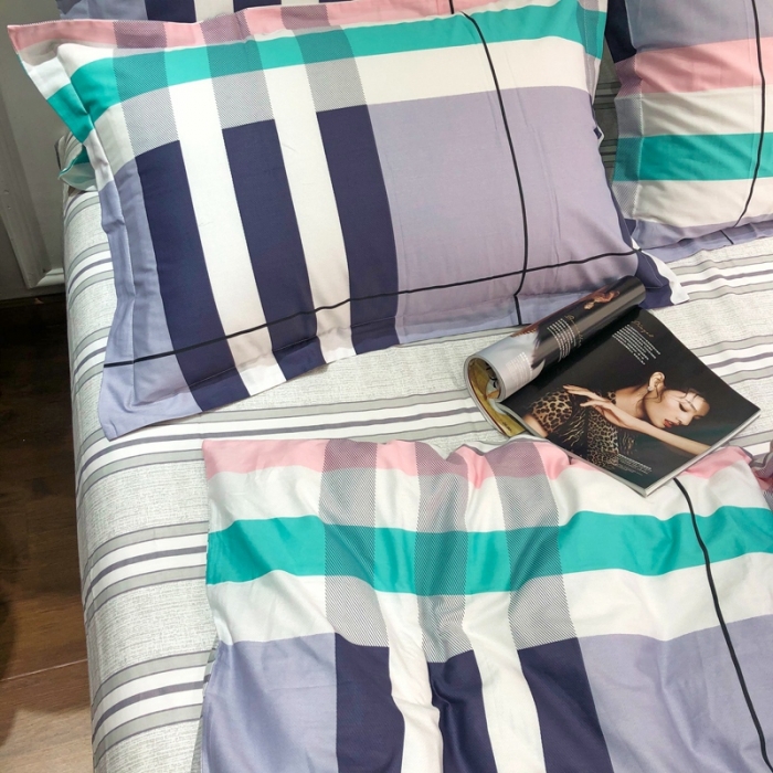 91家纺网 家纺一手货源 找家纺 润缦 2020新款13070全棉四件套 英伦格调