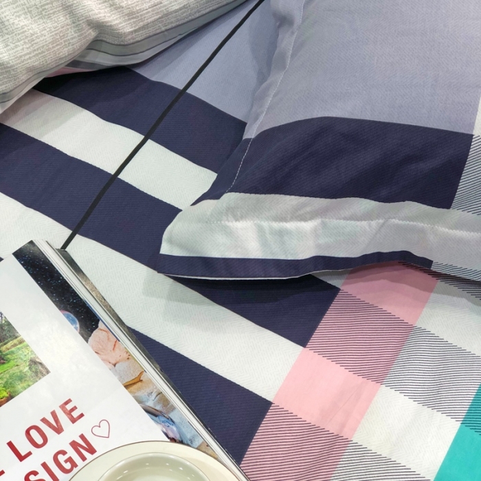 91家纺网 家纺一手货源 找家纺 润缦 2020新款13070全棉四件套 英伦格调