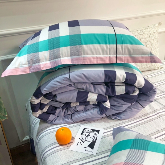 91家纺网 家纺一手货源 找家纺 润缦 2020新款13070全棉四件套 英伦格调