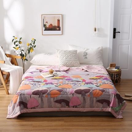 91家纺网 家纺一手货源 找家纺 卡奥 2020新款双面天丝夏被 蘑菇家园