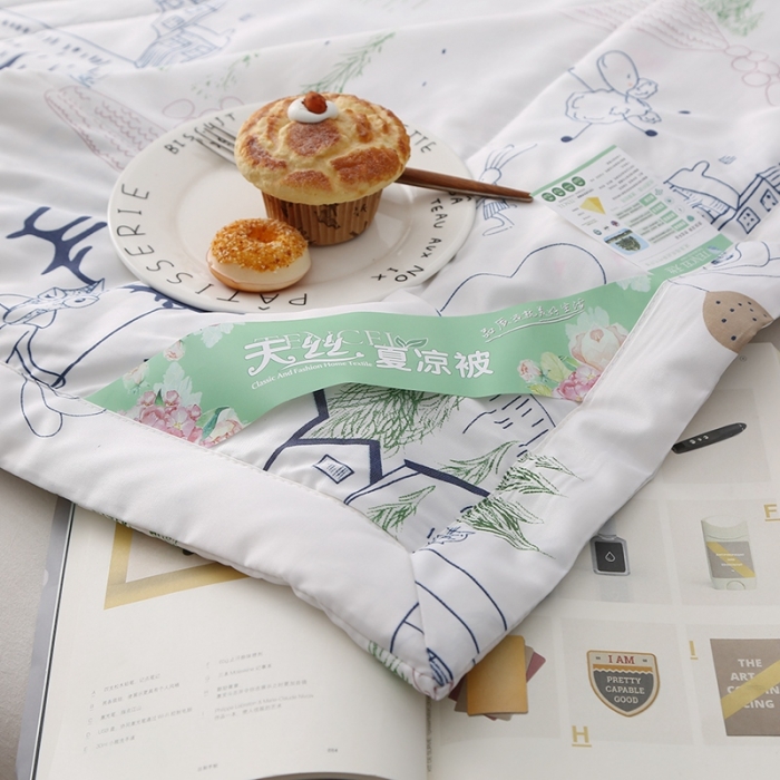 91家纺网 家纺一手货源 找家纺 卡奥 2020新款双面天丝夏被 动物庄园