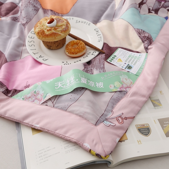 91家纺网 家纺一手货源 找家纺 卡奥 2020新款双面天丝夏被 蘑菇家园