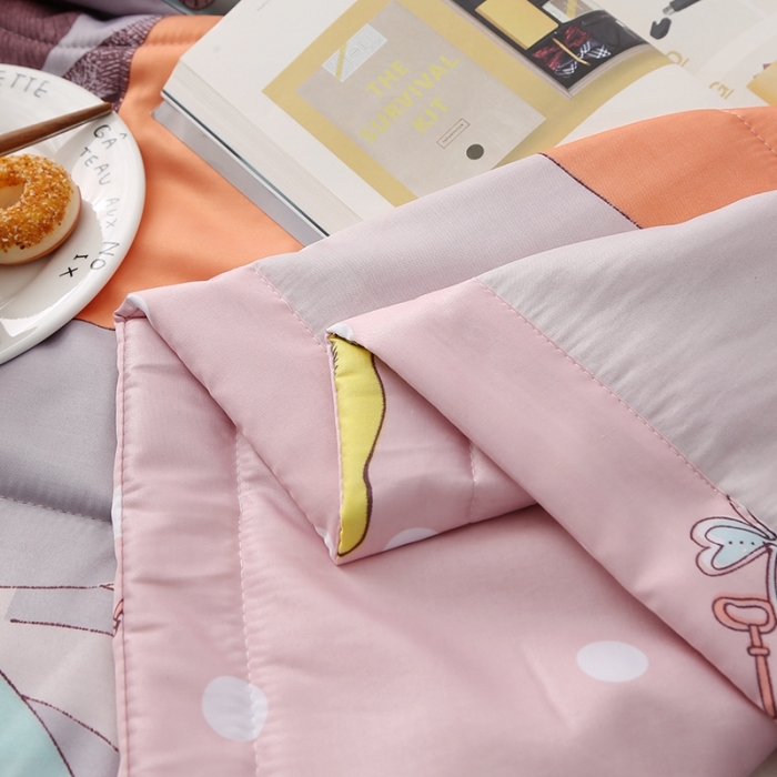 91家纺网 家纺一手货源 找家纺 卡奥 2020新款双面天丝夏被 蘑菇家园