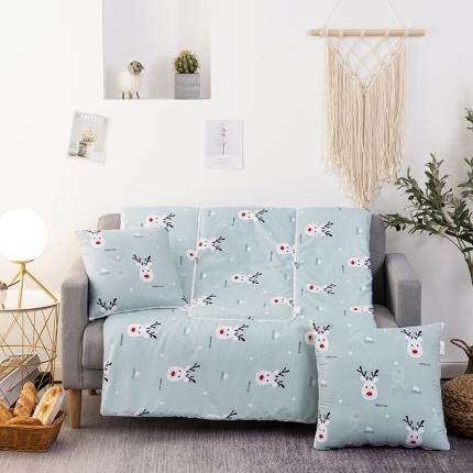 91家纺网 家纺一手货源 找家纺 宝马家纺 2022年精梳棉抱枕被 雪中鹿