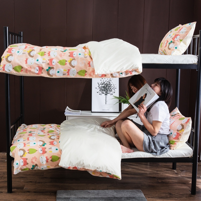 91家纺网 家纺一手货源 找家纺 美真家纺 大学生上下铺宿舍床三件套多件套被芯床垫 粉色女孩