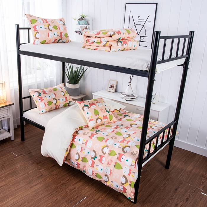 91家纺网 家纺一手货源 找家纺 美真家纺 大学生上下铺宿舍床三件套多件套被芯床垫 粉色女孩