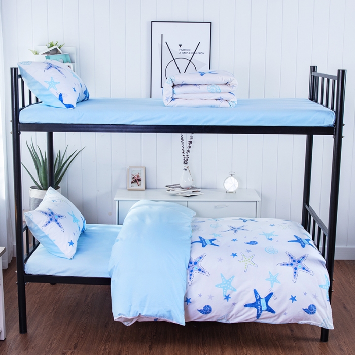 91家纺网 家纺一手货源 找家纺 美真家纺 大学生上下铺宿舍床三件套多件套被芯床垫 海星