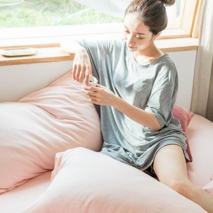 91家纺网 家纺一手货源 找家纺 华超针织 2021新款针织纯色四件套 浅粉