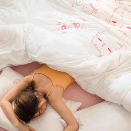 91家纺网 家纺一手货源 找家纺 （总）华超针织 2021新款针织刺绣猫四件套