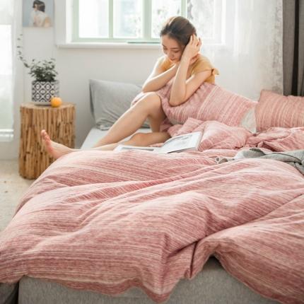 91家纺网 家纺一手货源 找家纺 （总）华超针织 2021新款针织段彩双拼四件套