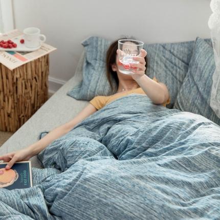 91家纺网 家纺一手货源 找家纺 （总）华超针织 2021新款针织段彩双拼四件套