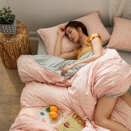 91家纺网 家纺一手货源 找家纺 （总）华超针织 2021新款针织段彩双拼四件套