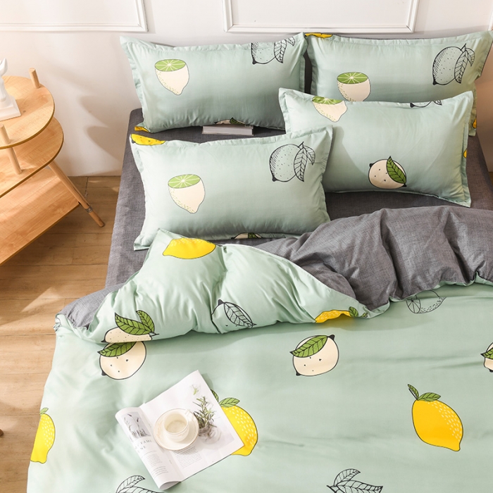 91家纺网 家纺一手货源 找家纺 赫然家纺 新款舒适柔软亲肤爆款芦荟棉四件套货源充足 清新夏日